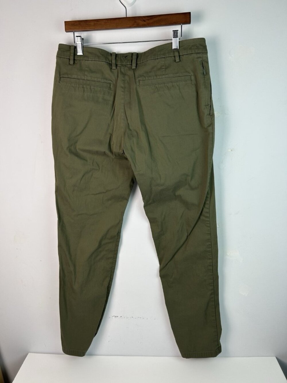 Birddogs Pants Mens 34x32 (x31) Olive Green Lined Stretch Chino Performance Slim